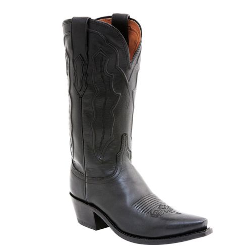 Lucchese Women's Black Tulip Cowgirl Boots | Pinto Ranch 9.5 / B