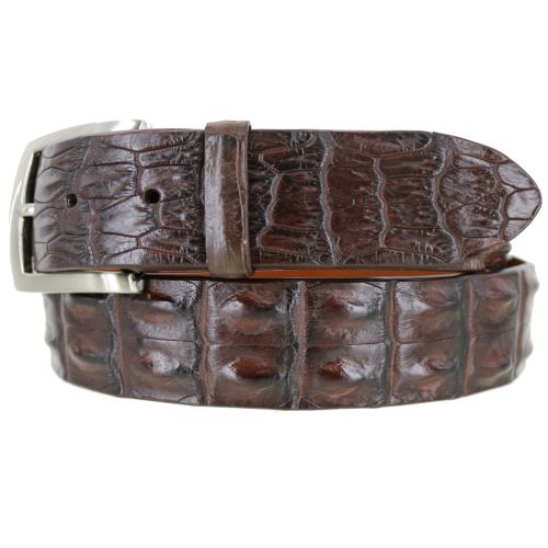Brown One Piece Real Belly Crocodile Belt - Alligator Belt With Silver LV  Buckle#N35 - TSTCRAFT