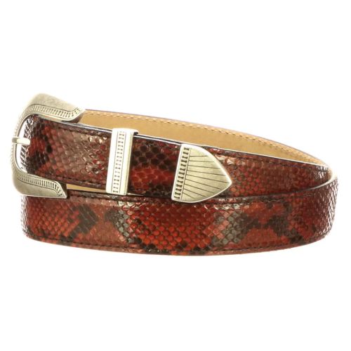 Hand Crafted Python Skin Inlay Belt Buckle by Rics Leather