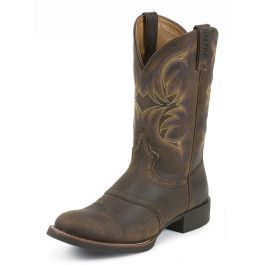 Justin 7200 Men's Dark Brown Cowhide Round Toe Western Boots