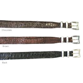 Brown Matte Alligator Leather Belt Strap - 1 1/4 > 1 Taper