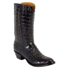 Lucchese Classics L1001 Men's Black Hornback American Alligator Boots