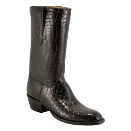 Lucchese Classics Men s Black American Alligator Belly Cut cowboy Boots