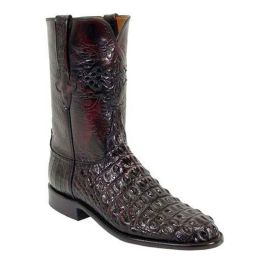 Lucchese Classics L3130 Men s Black Cherry Nile Crocodile Hornback Round Toe Boots