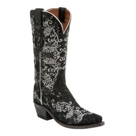 Lucchese M4717 Women s Black Python Print Snip Toe Western Boots