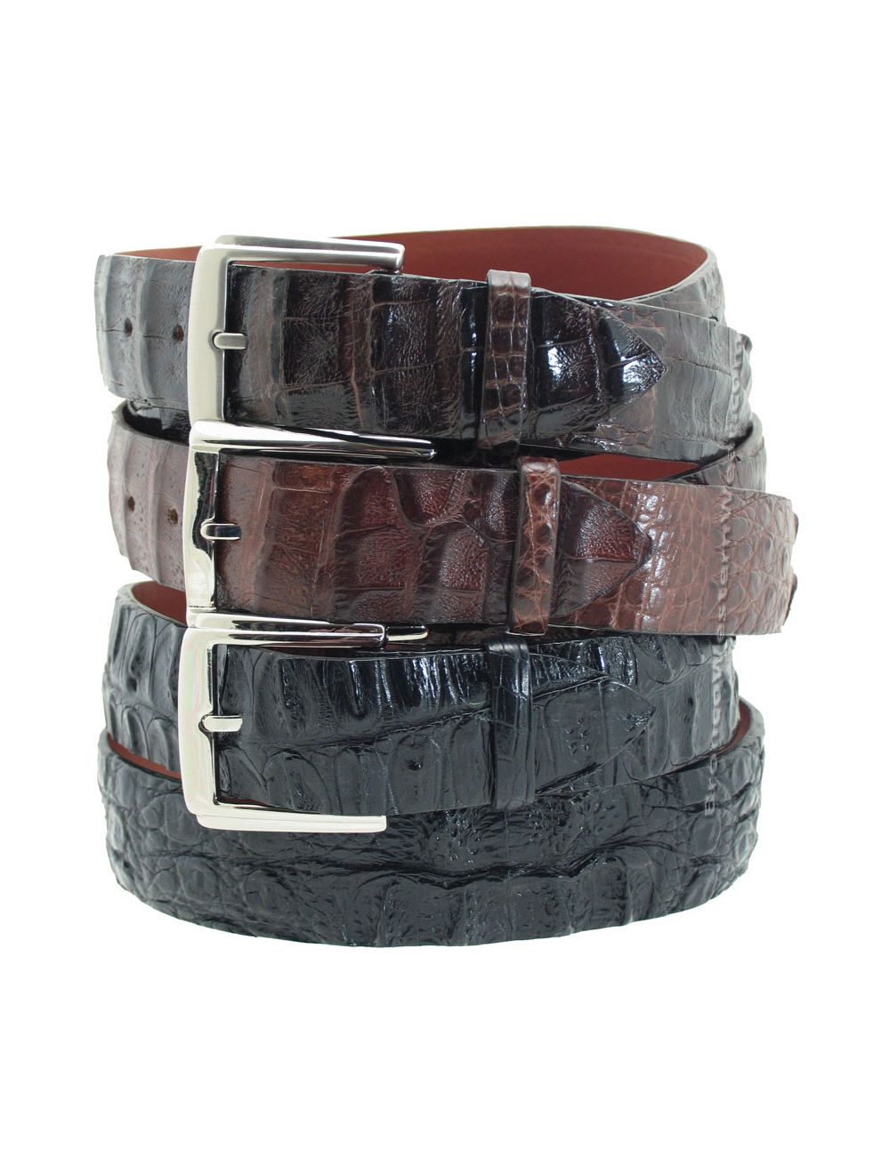 Genuine Crocodile Black Belt Leather Handmade in USA