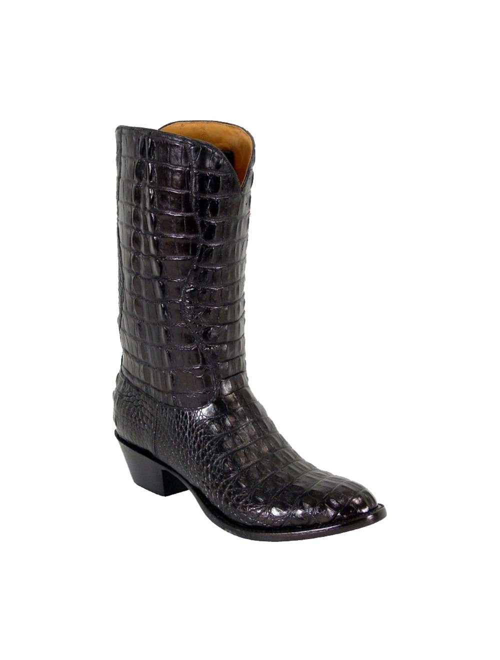 Lucchese Classics L1001 Men's Black Hornback American Alligator Boots