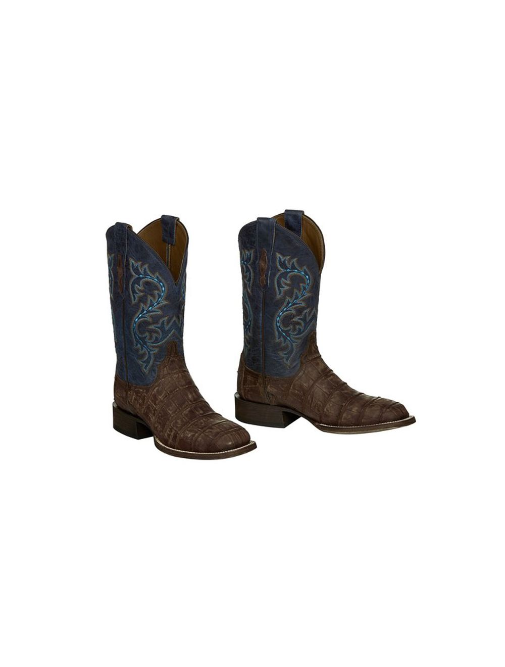 Lucchese Mens M4344 Brandy Giant Gator Square Toe Western Boots