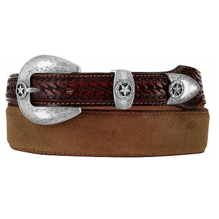 Full Quill Leather Belts, Men's Ostrich Belt - Mahogany
