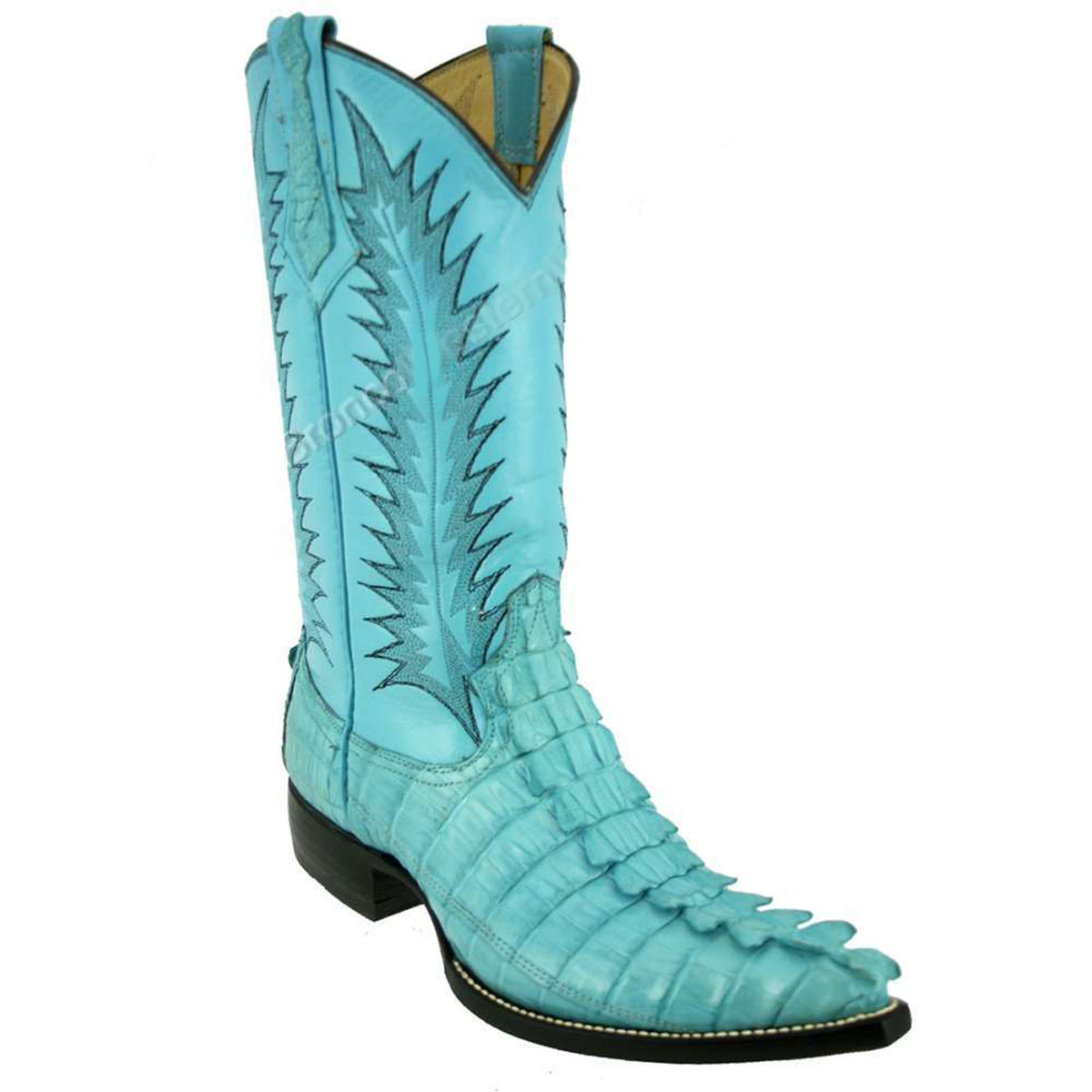 Sky Blue Full Quill Ostrich With Matching Belt – J&J Specialty Boot Co.